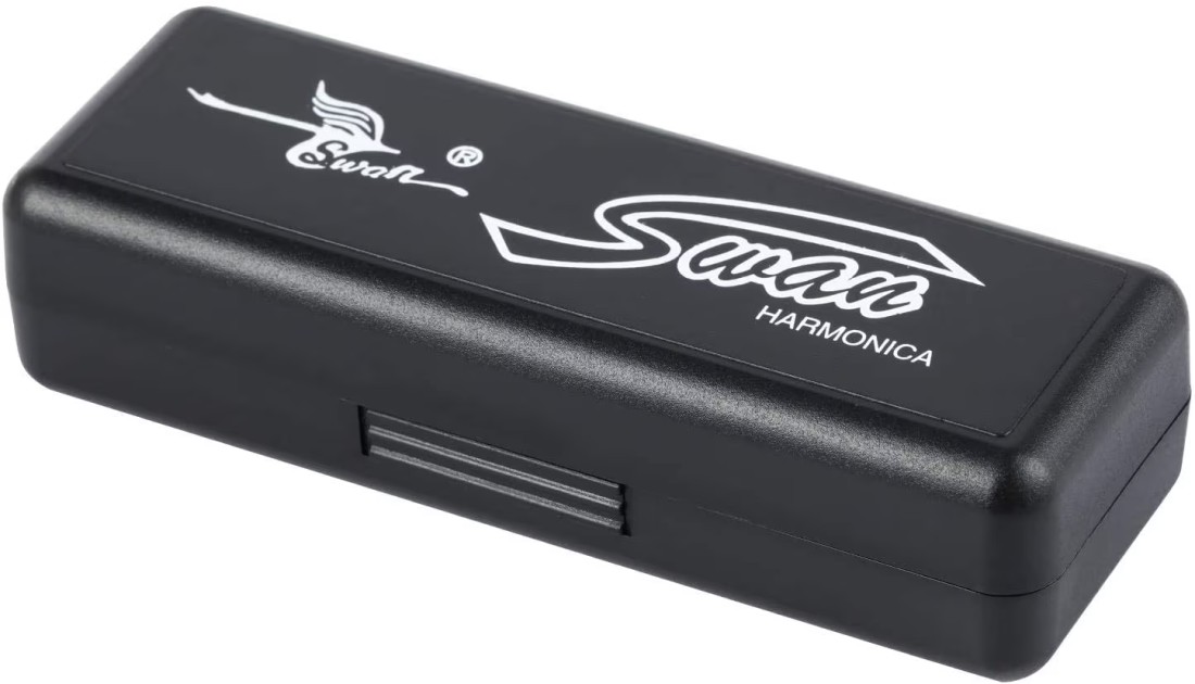 Mike Music Swan 10 Hole 20 Tones Harmonica Key of C Blues,Mini Harmonica for Beginners (C 10)