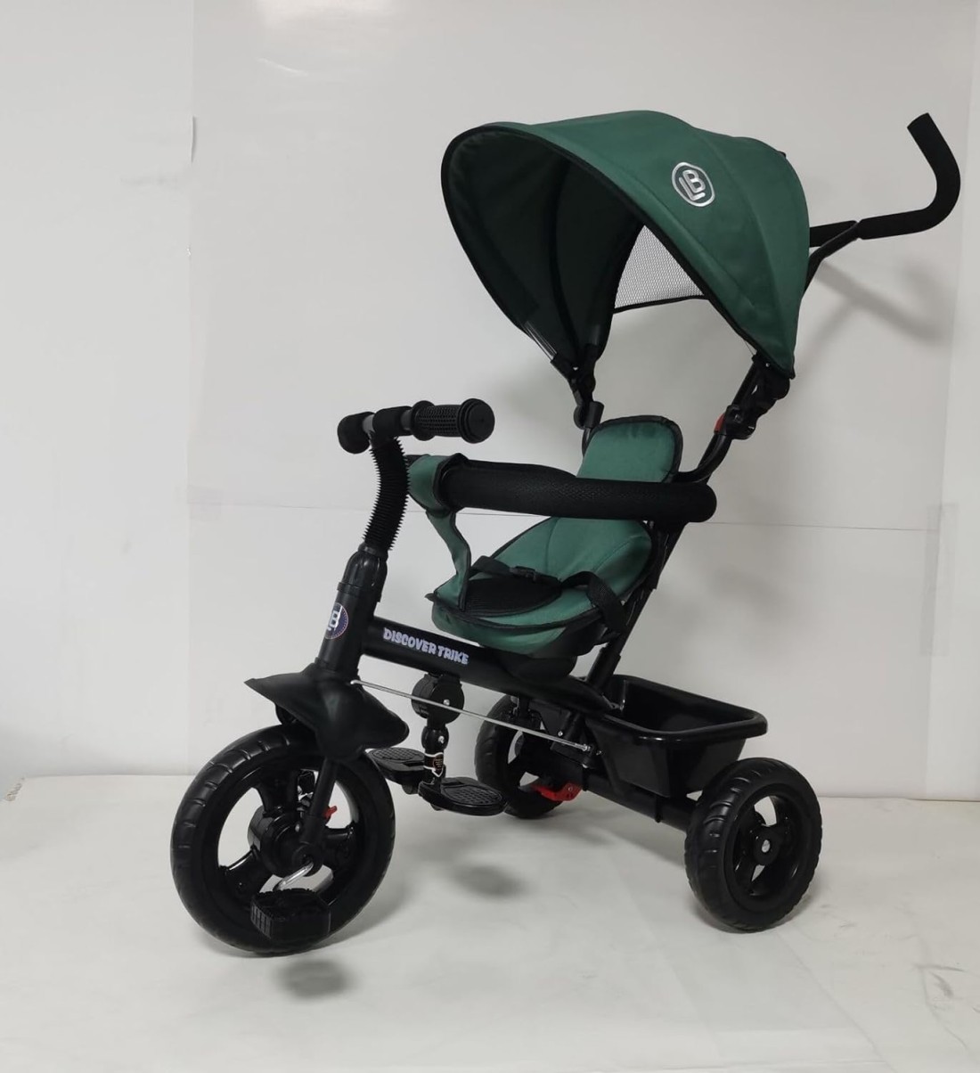 Lovely Baby LB 325HC Tricycle, Baby Push Trike, Kids First Bike, Pushchair, with Sun Canopy, Parent Handle & Footrest - Blue