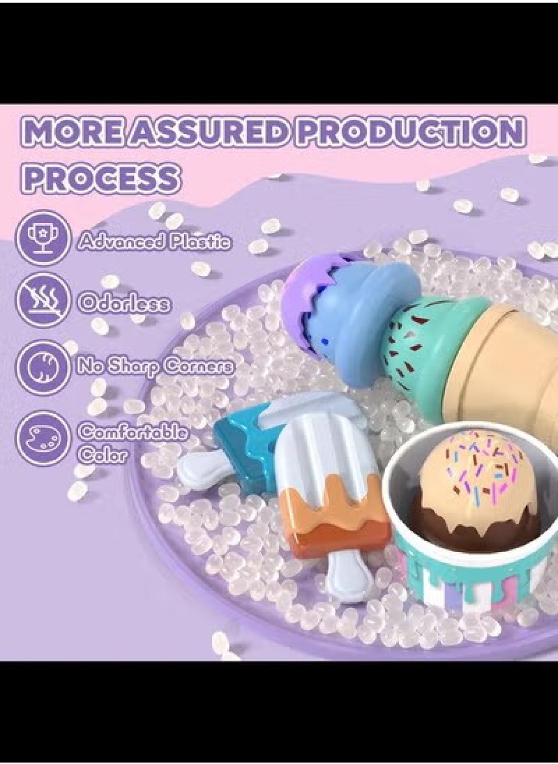 Ice Cream Toys for Kids, Food Toys &amp; Play Kitchen Accessories, Plastic Food, Ice Cream Toy, Play Food &amp; Kitchen Toys, Ice Cream Set, Gift for 3 Year Old Boy Or Girl