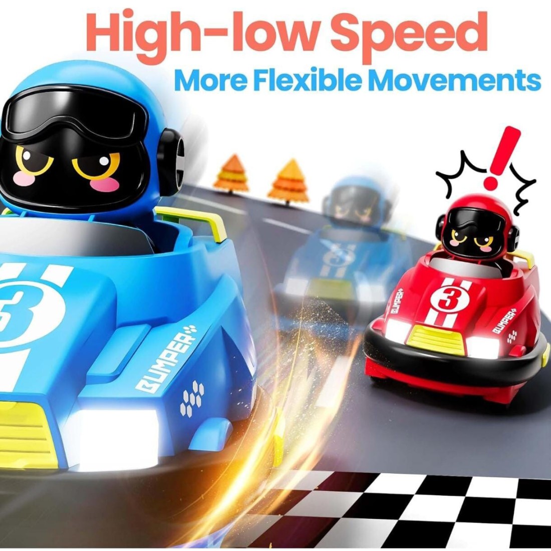 Remote Control Ejecting Bumper Cars High Speed RC Battle Cars with Ejector Seats, Multiplayer Toy Cars for Kids RC Battle Stunt Cars with LED Lights &amp; Sound, Ejecting RC Race Car Toddler Toys