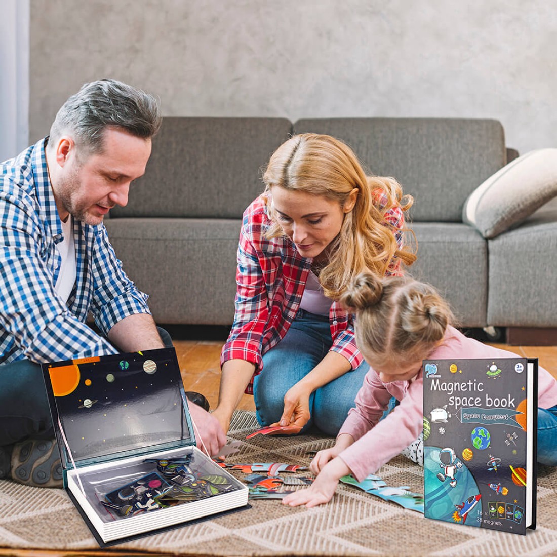 Magnetic Book Space Puzzle for Kids