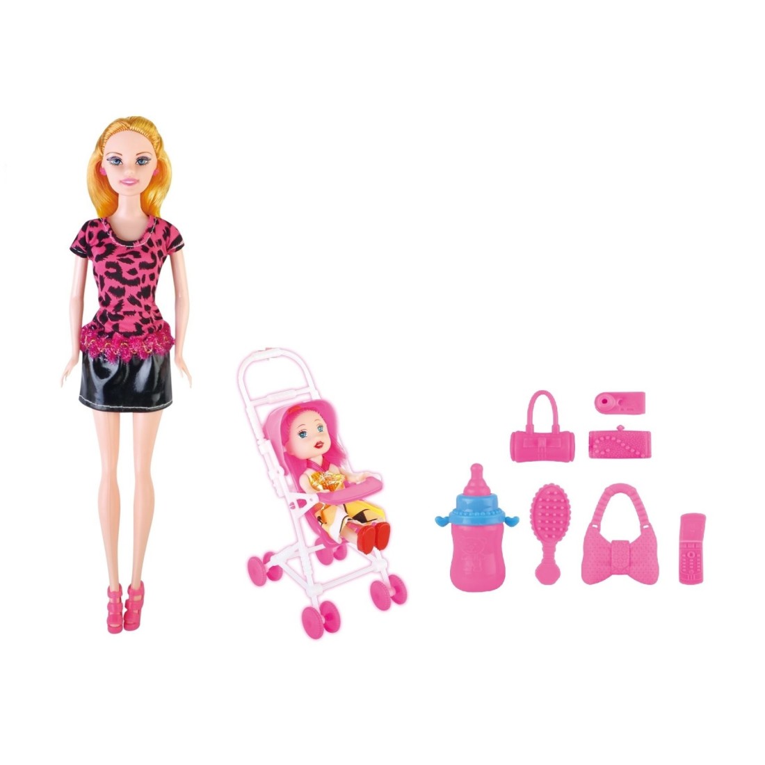 Power Joy Leila Trolley Fashion Doll Multicolour Pack of 9