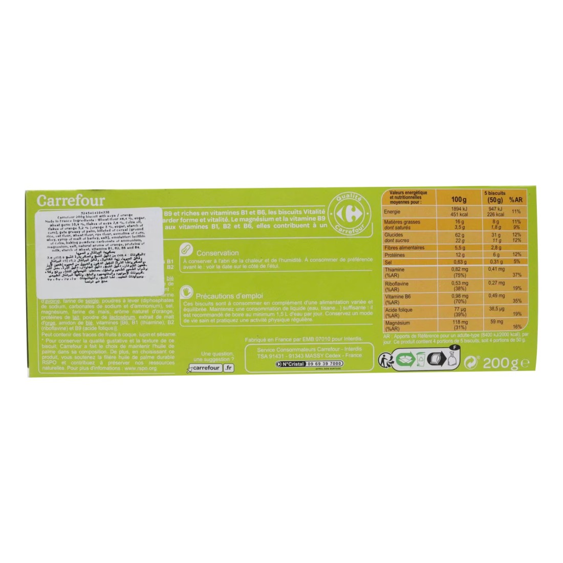 Carrefour Orange Soy Biscuits 200g