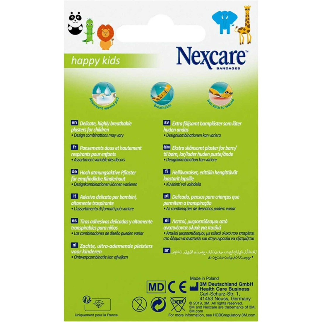Nexcare Happy Kids Bandages Plasters Animals Assorted 20 PCS