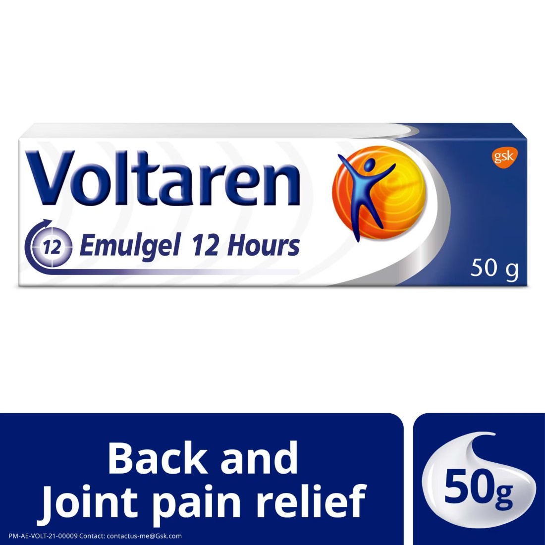 Voltaren Emulgel 12 Hour Muscle Back and Joint Pain relief Diclofenac Diethylamine 23.2 mg/g (2.32%) 50g