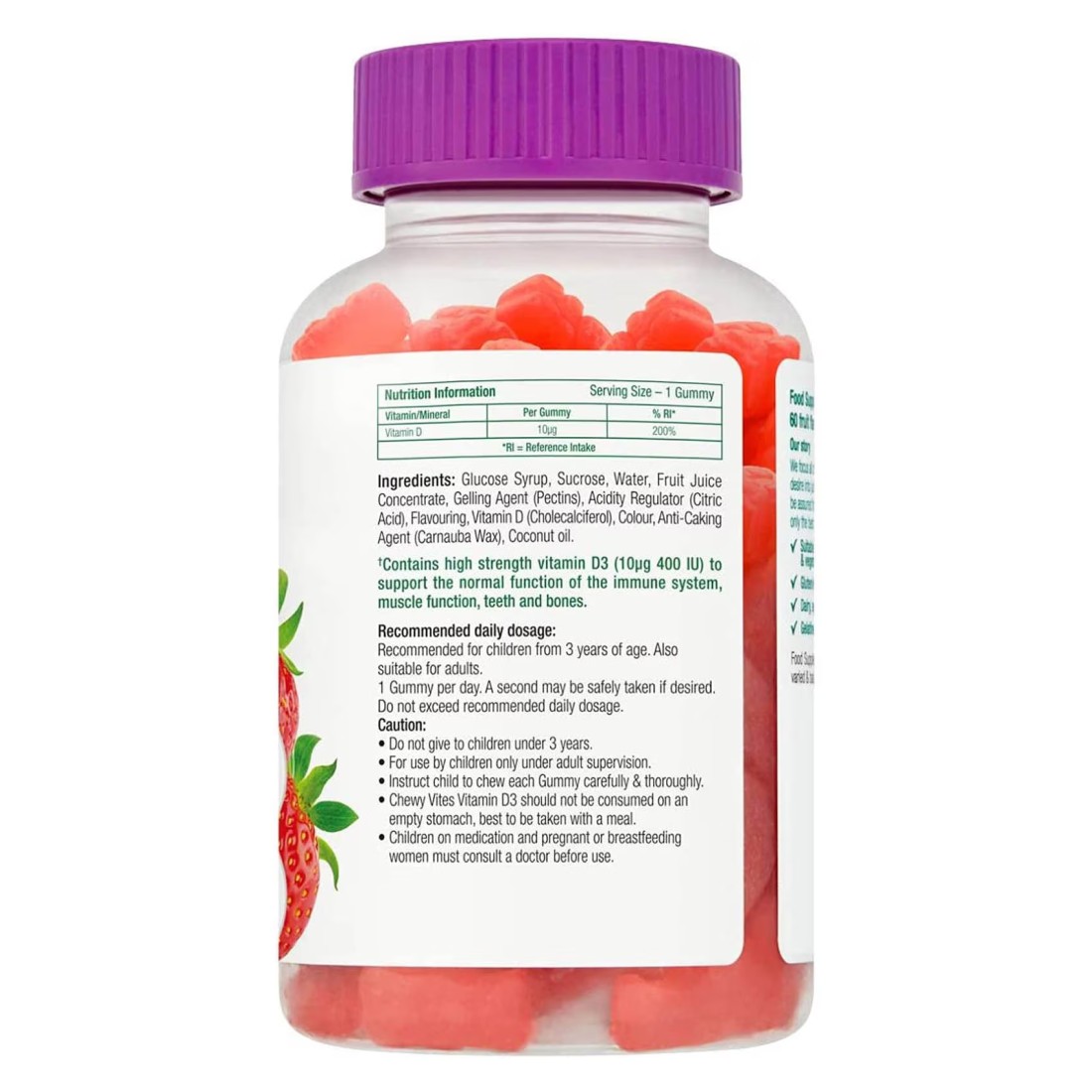 Chewy Vites High Strength Vitamin D3 400IU 60 Gummies