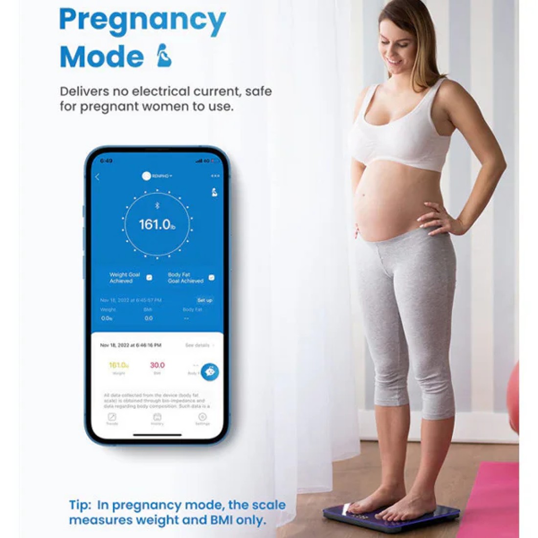 RENPHO Smart Scale for Body Weight FSA HSA Store Eligible Elis 2 Weight Scale with Pregnancy Mode, High Precision Digital Bathroom Scale Body Composition Monitor with Smart App 400 lb - Gradient