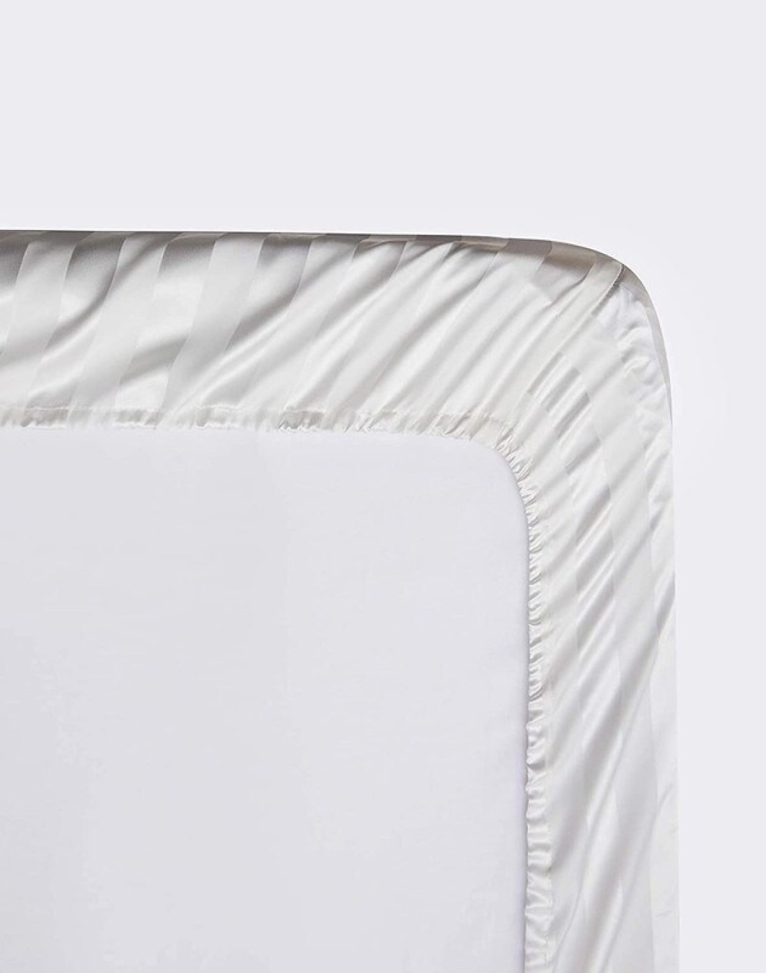 Hotel Linen Klub Twin Fitted Sheet 1pc, 100% Cotton 250tc Sateen 1cm Stripe , Size: 100x200+25cm, White