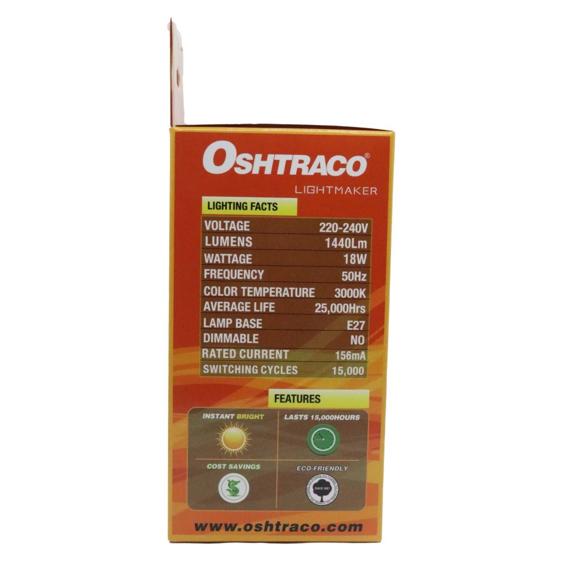 Oshtraco 18W LED Bulb E27 Warm White