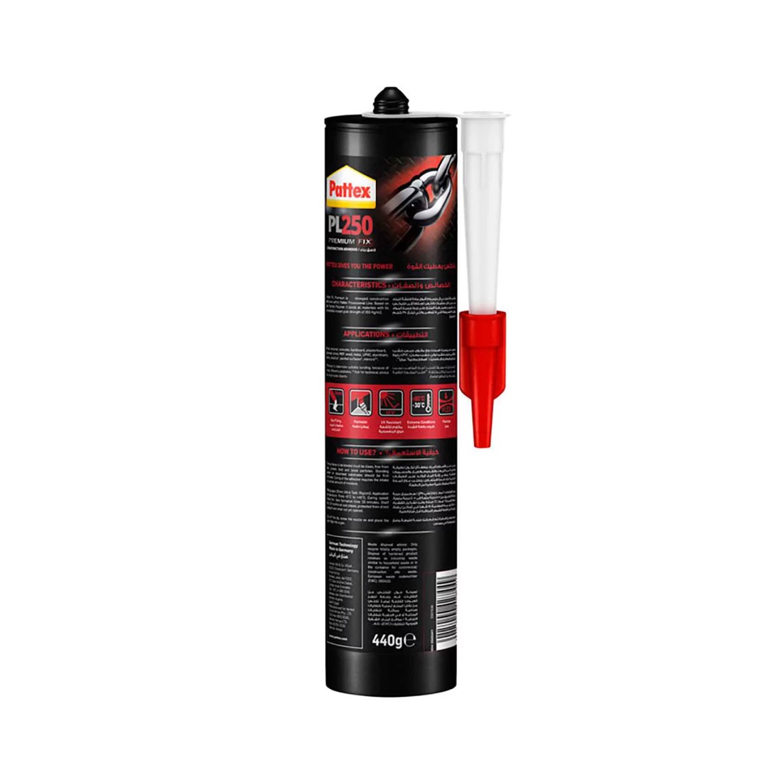Pattex PL250 Premium-Fix Construction Adhesive White 440g