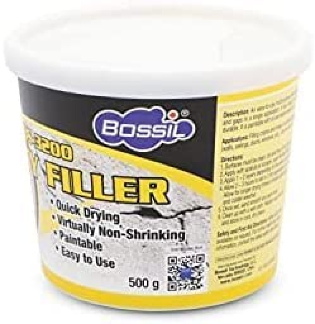 ABBASALI BOSSIL All-Purpose Putty, Putty Filler, Spackling for Drywall, Quick Drying, Designed for Interior and Exterior Home Use, Paintable, Permanent, Non-Shrinking, 500g & 3" Wall Scrapper