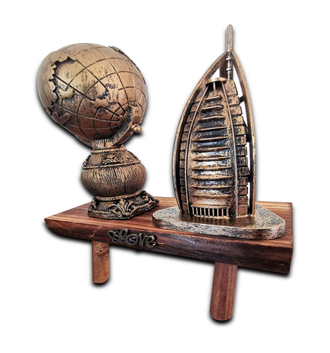 Creative Deign Home Decor Antique Look Beautiful Dubai Burj Al Arab with Globe Home Office Decoration and gift