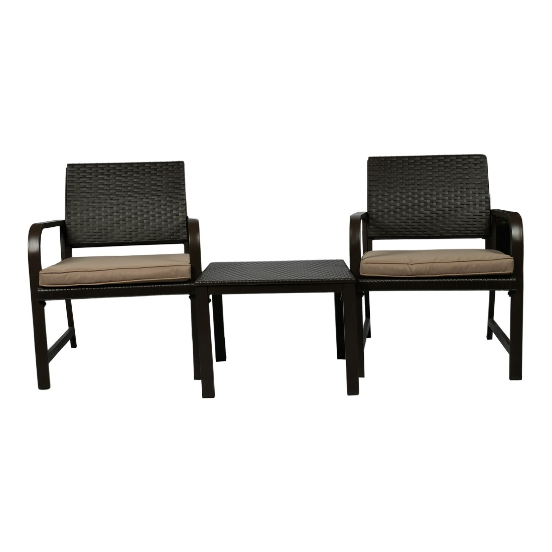 Jeffcoco Furniture Garden Lounge Set,Outdoor Chair with Cushions,Patio Outdoor Balcony Seat,Coffee Shop Set