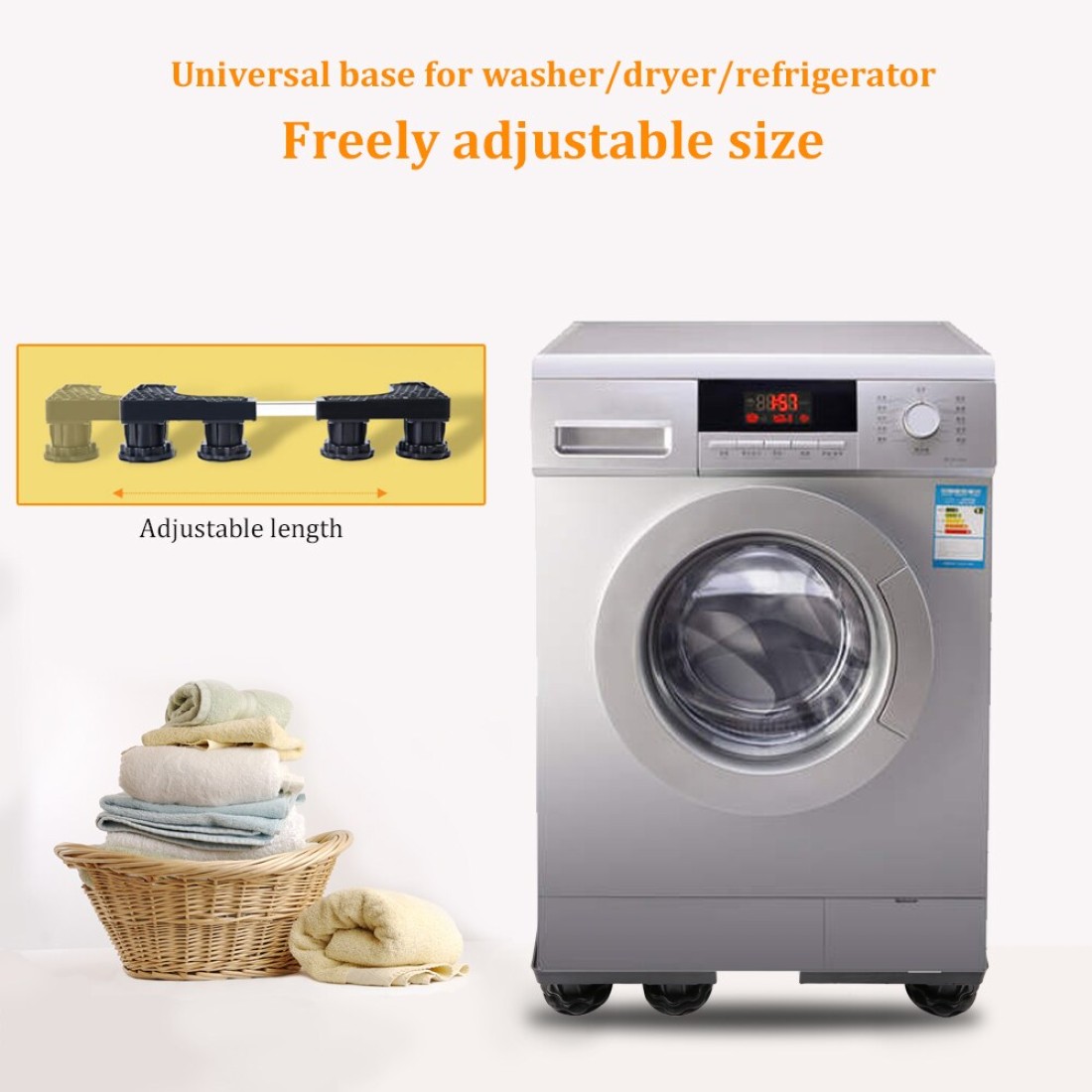 Generic-Washer Base Washing Machine Stand Adjustable Washer Dryer Pedestal 8-Feet Adjustable Base For Dryer and Washer and Refrigerator