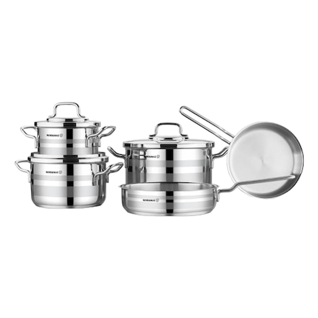 Korkmaz Astron Cookware Set A2055 Silver 8 PCS