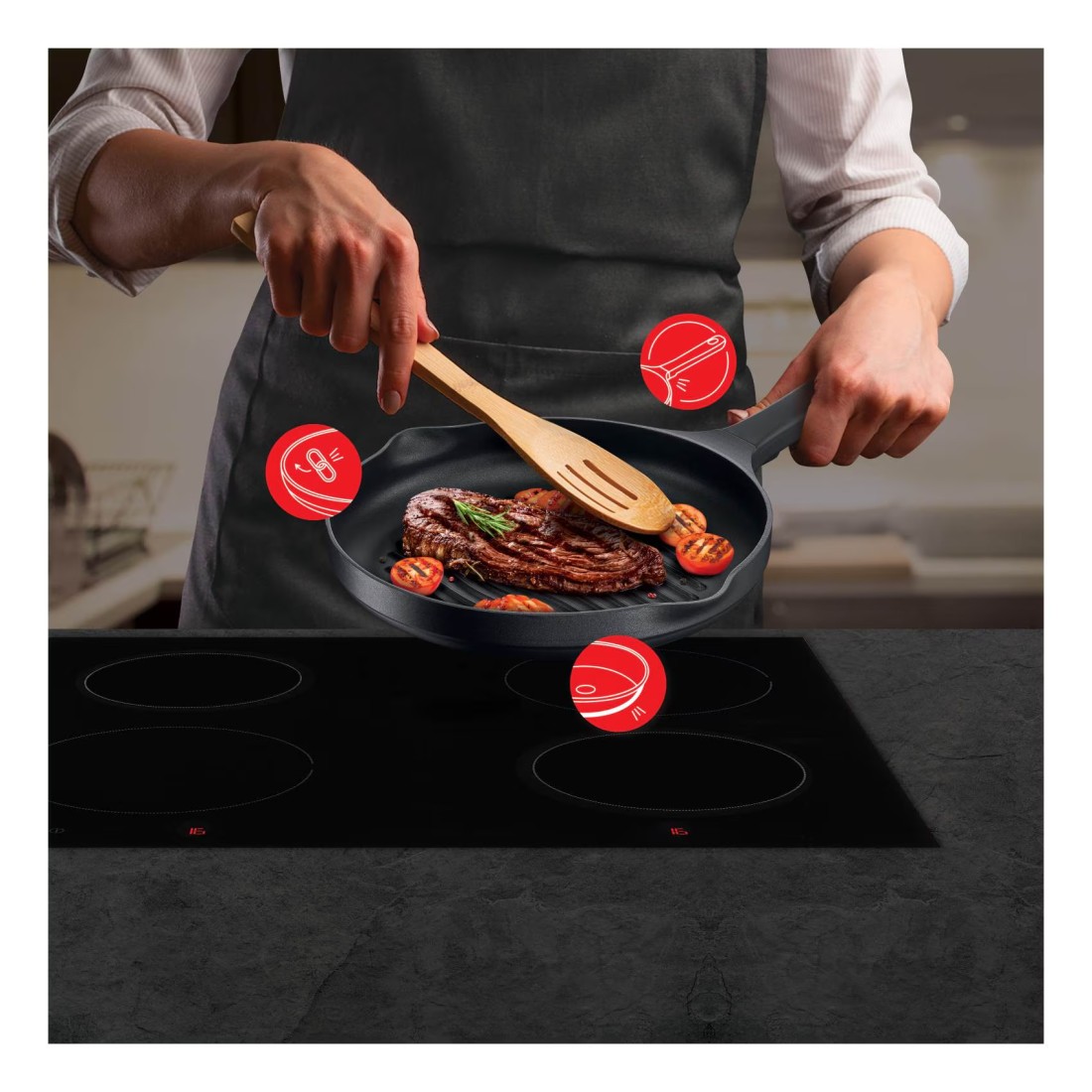 Tefal Trattoria Pro Grill Pan 26x26cm