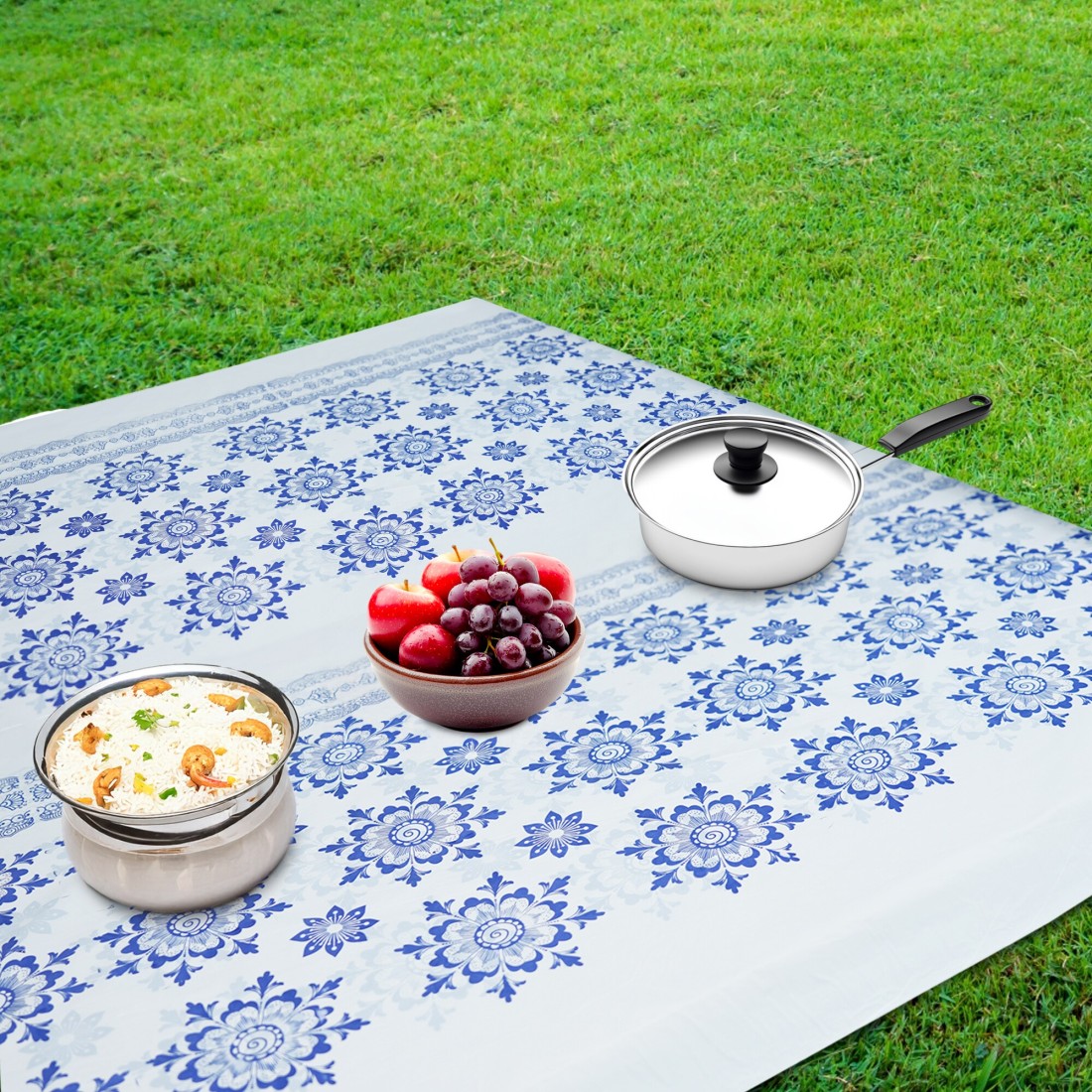 10KG Disposable Sofra Roll, Beautiful Sofra Table Sheet Rolls - Blue Flower