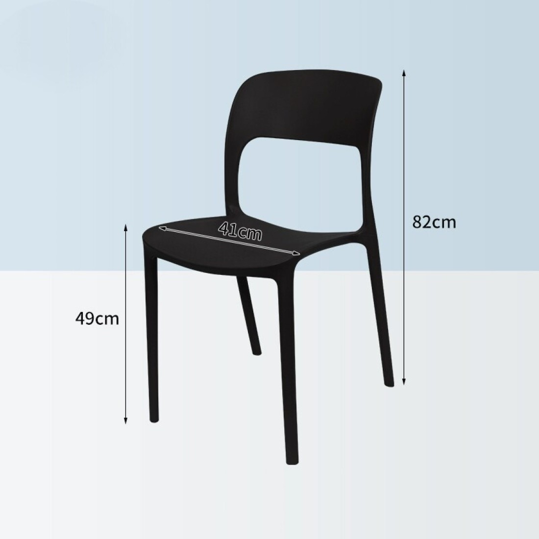 Jeffcoco Furniture Modern Mid Century Premium Plastic Chair,Curved Back Dining Chairs For Kitchen Garden Lounge Meeting Room,1PCS Black