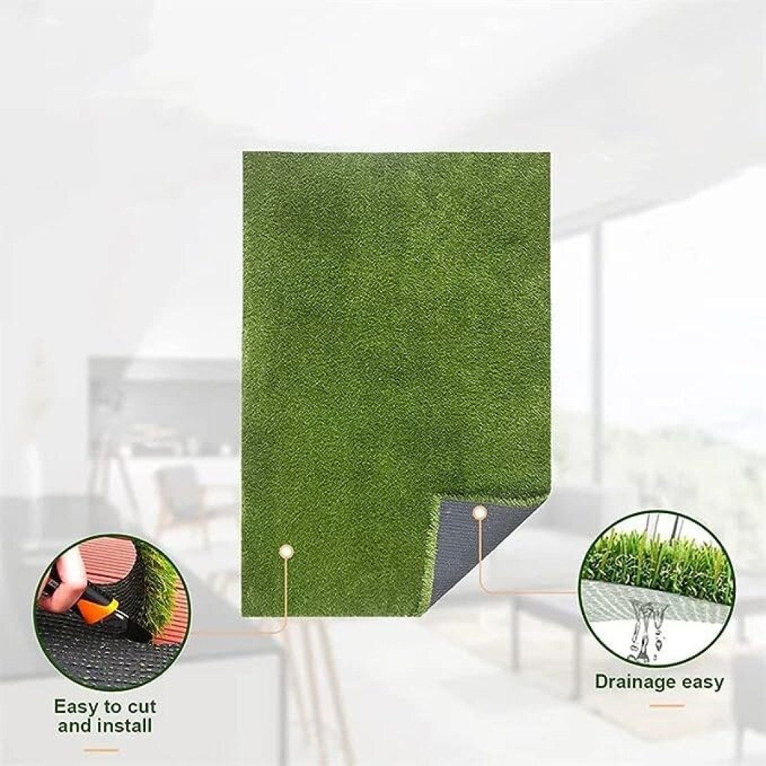 Egardenkart® Premium High Density Artificial Grass Carpet Fake Grass Turf 40mm