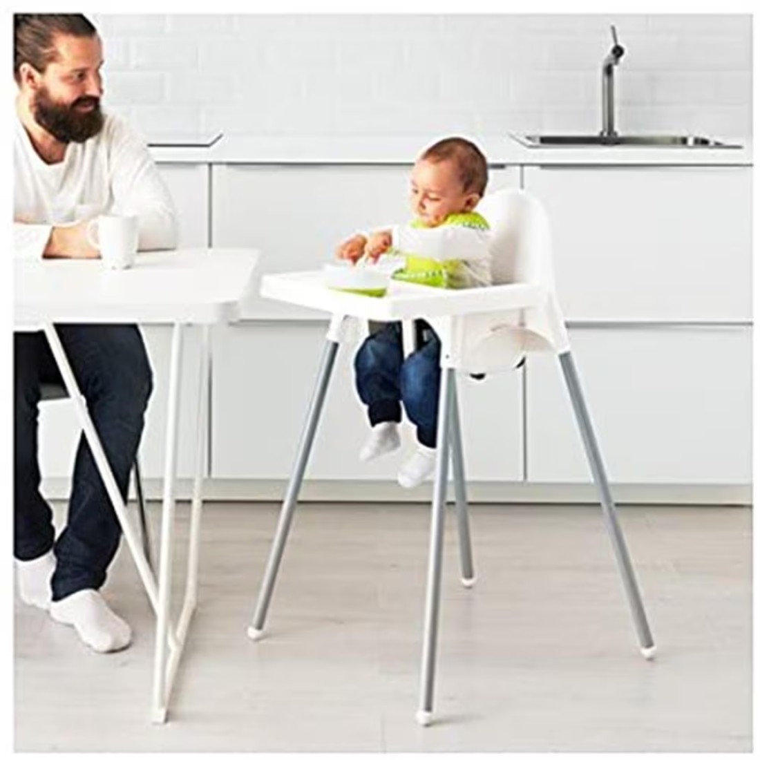 LANNY Baby High Chair JEICO with tray and seatbelt White