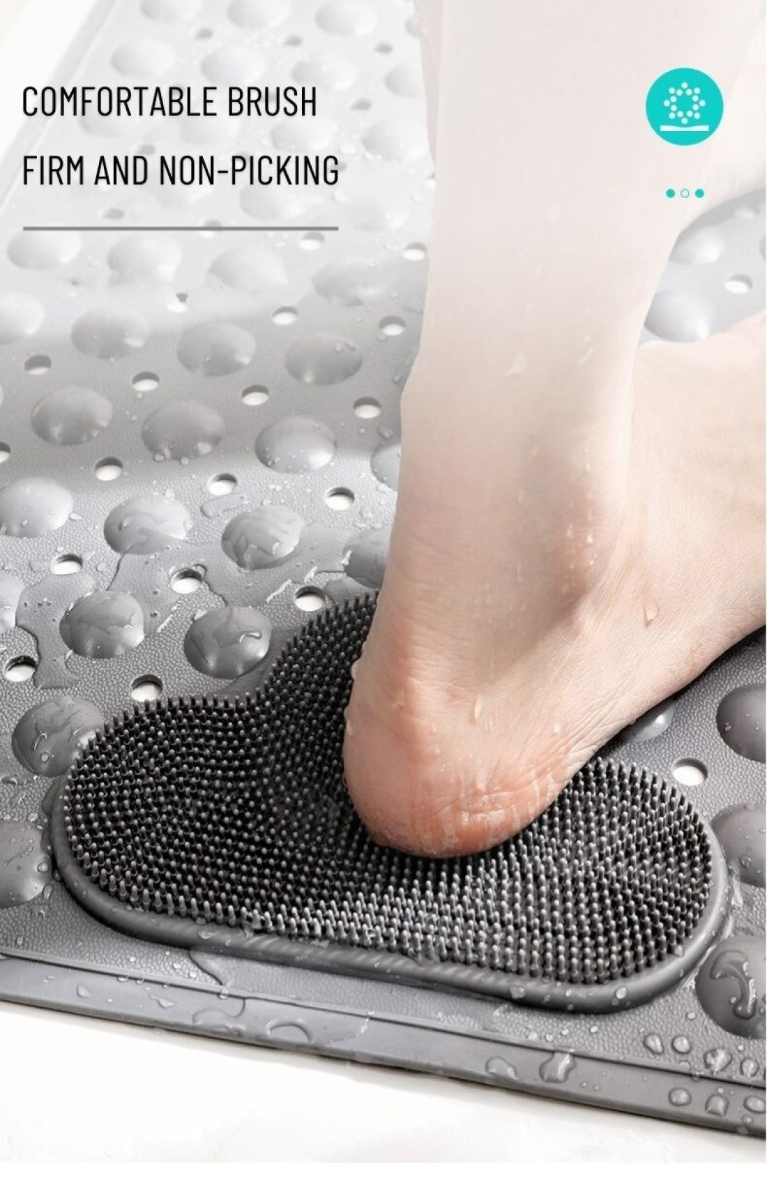 Anti-Slip Massage Bathroom Bath Tub Mats with Suction Cup and Drain Hole Quick Drying Shower Floor Mat (40×70CM)