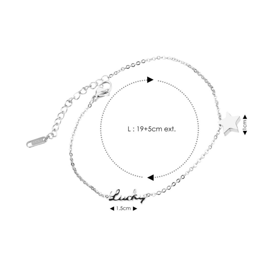 Aiwanto Silver Anklet Ankle Chain Simple Love Anklet