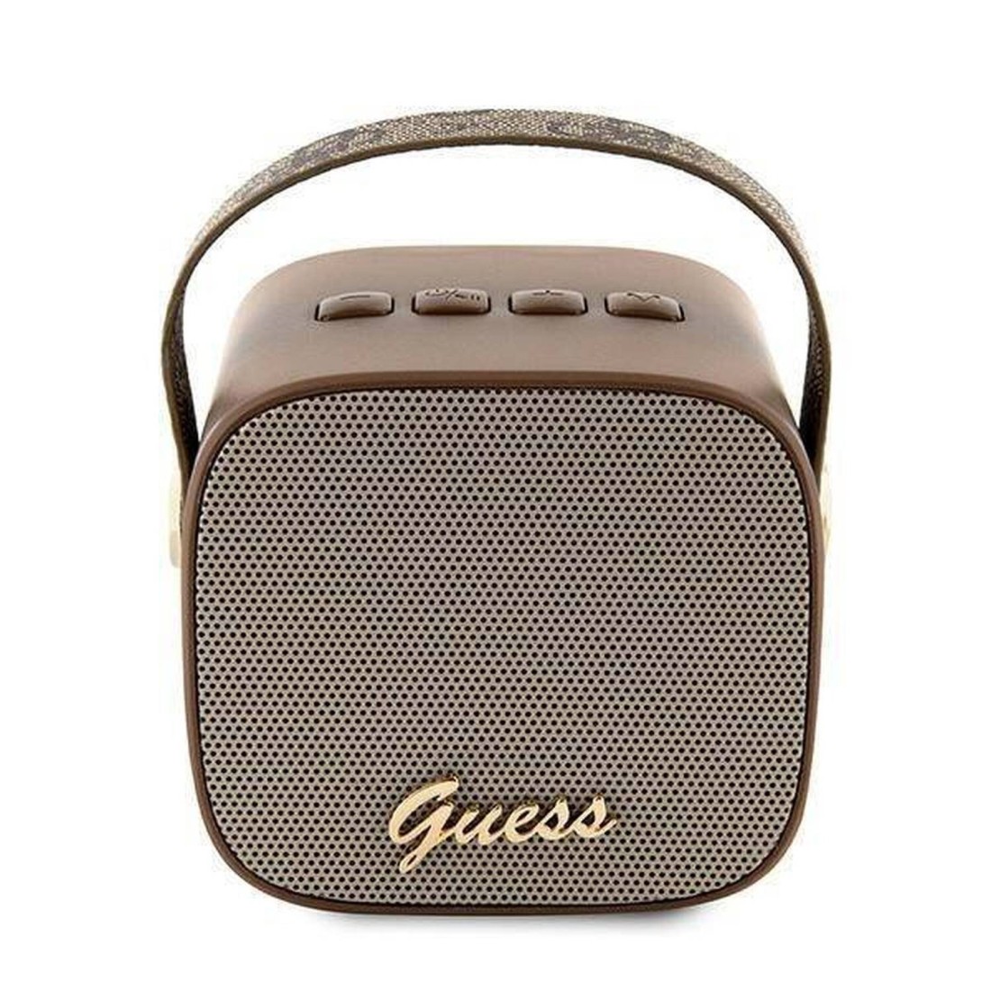 CG Mobile Guess Wireless Speaker with Handle, PU Leather, Bluetooth V5.3, 1200mAh Battery, Studio Quality Sound, AUX, TWS, TF Card, 4H Playtime, 112&plusmn;3 dB Sensitivity - Brown
