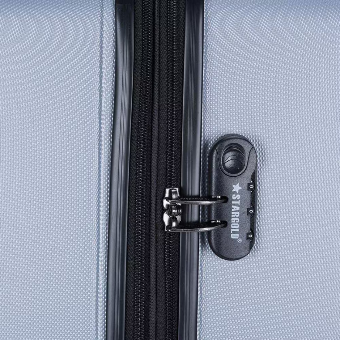 STARGOLD Hardside spinner ABS trolley luggage set of 4 pieces with number lock-Silver