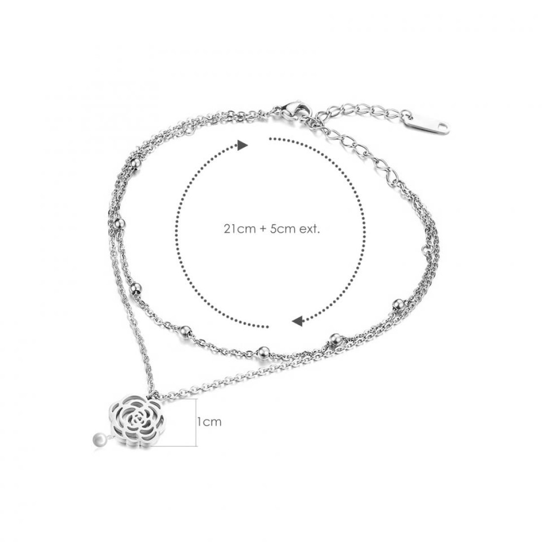 Aiwanto Anklet Silver Double Chain Ankle Chain Anklets Gift