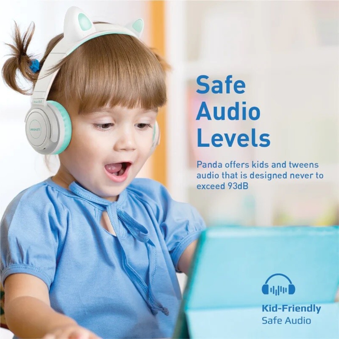 سماعة رأس لاسلكية للأطفال على طراز Kawaii من KidSafe
