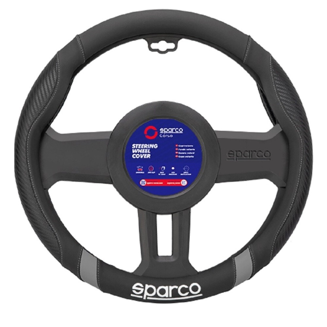 Sparco Steering Wheel Cover 38*8.2CM Grey Stripes