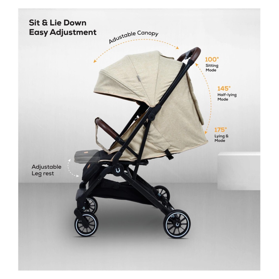 Nurtur Baby Stroller T208-NR3 Beige
