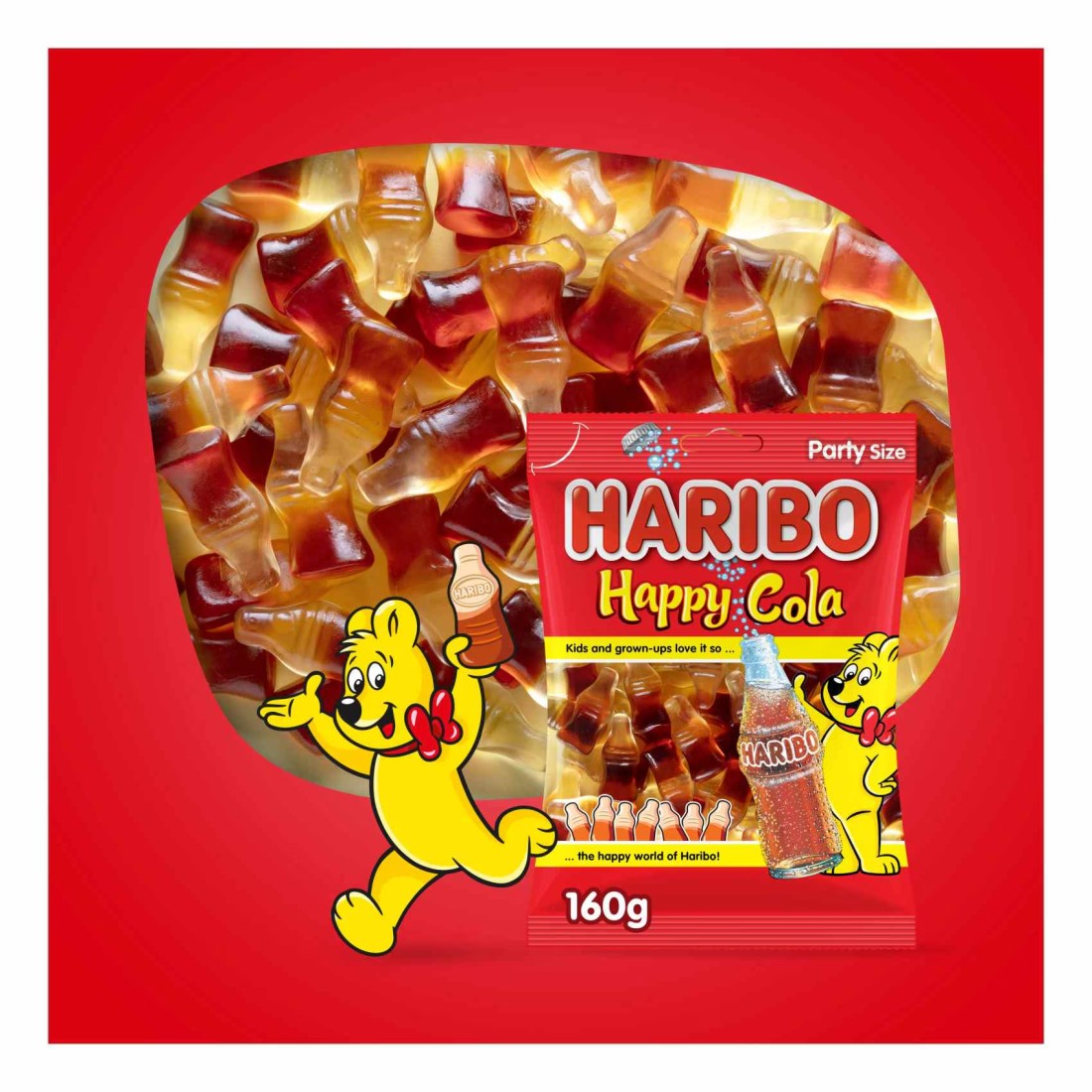 Haribo Mini Happy Cola Maxi Candy Bag, 200g