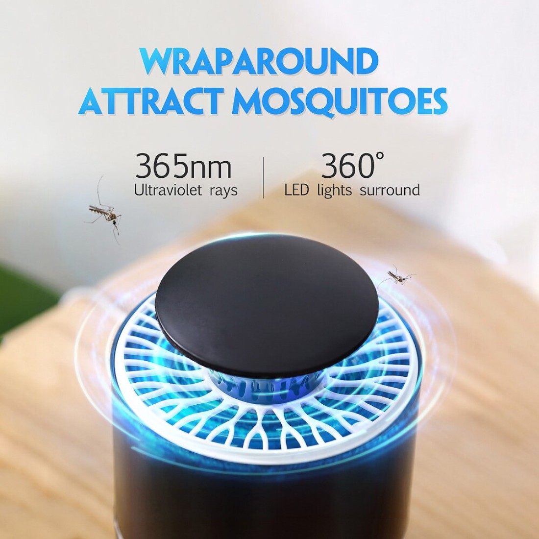 Generic-Household Mosquito Killer Lamp Inhalation Mosquito Trap Lamp Electric Insect Flies Zapper LED Trap Lamp Strong Suction Fan USB Powered