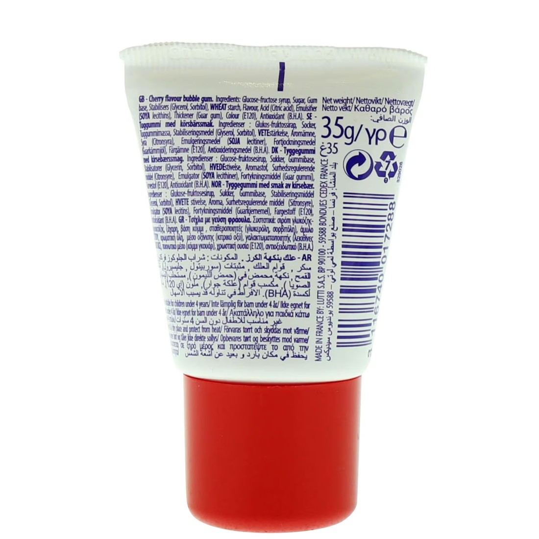 Lutti Tubble Cherry Flavour Bubble Gum, 35g