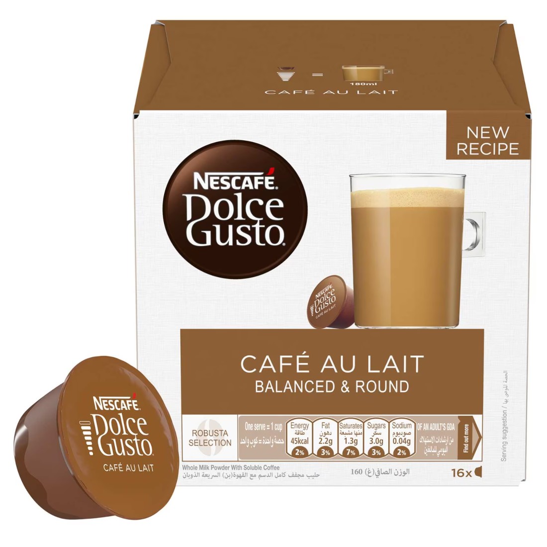 Nescafe Dolce Gusto Cafe Au Lait Coffee, 160g