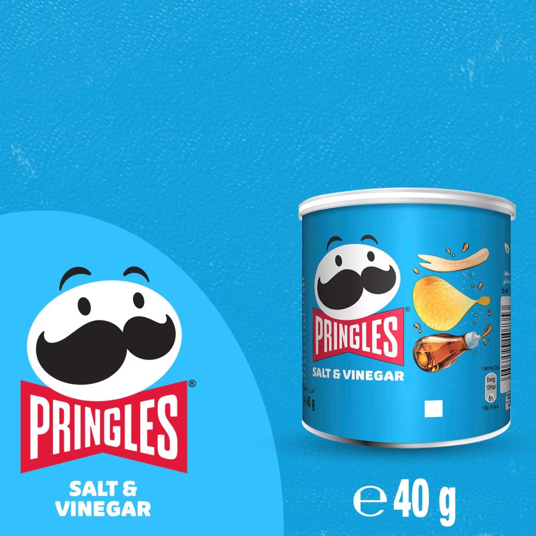 Pringles Salt and Vinegar Potato Chips, 40g