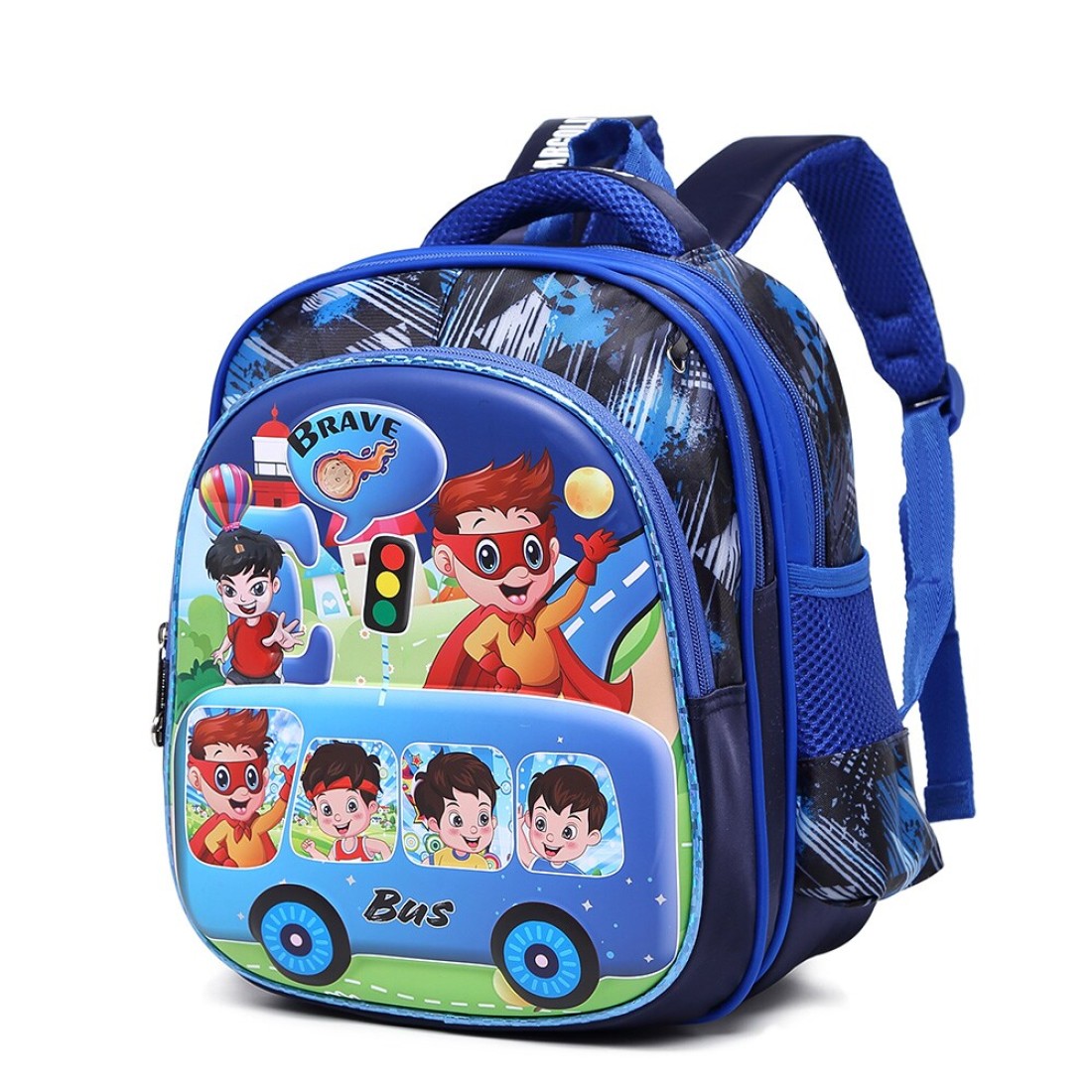 Baby Backpack 3Pcs Combo For Baby Boys With Adjustable Strap For School 12 Inch