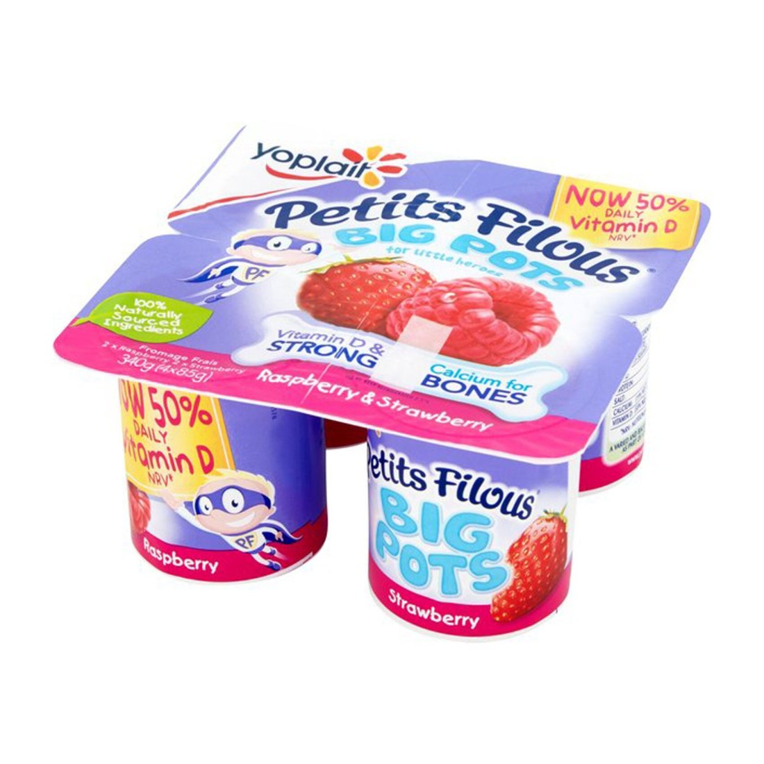YOPLAIT PTIT FILOU RASP/STRW 100GX4