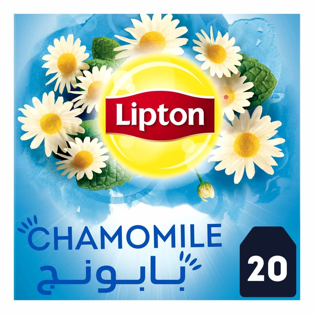 ليبتون أكياس شاي عشبي للاسترخاء والنوم بالبابونج خالٍ من الكافيين بشكل طبيعي 20 كيس شاي