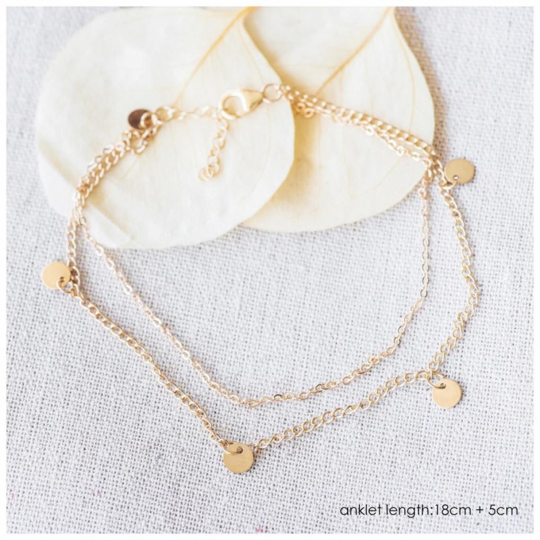 Aiwanto Simple Double Layer Anklet Ankle Chain Simple Anklets Gift