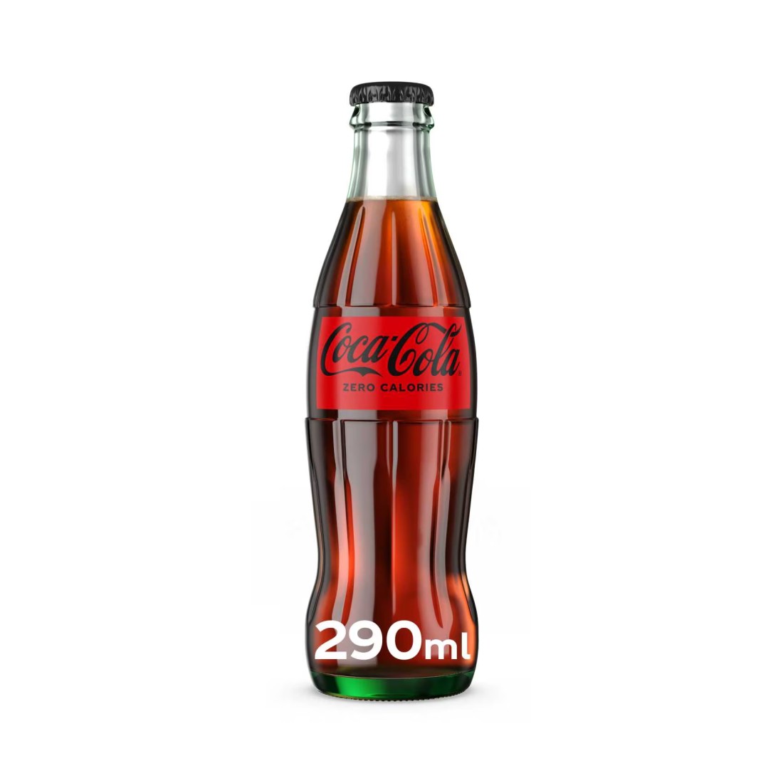 Coca-Cola Zero Calories Carbonated Soft Drink Glass Bottle 290ml