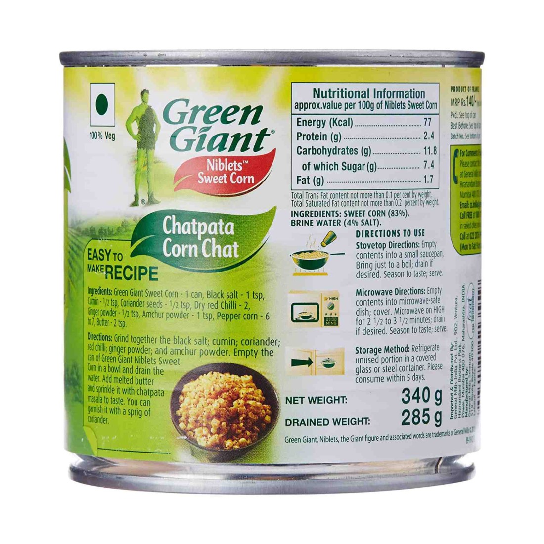 Green Giant Niblet Sweet Corn, 340g