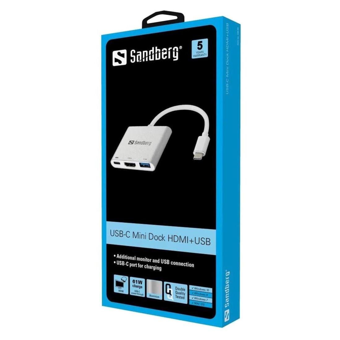 Sandberg USB-C Mini Dock HDMI With USB White