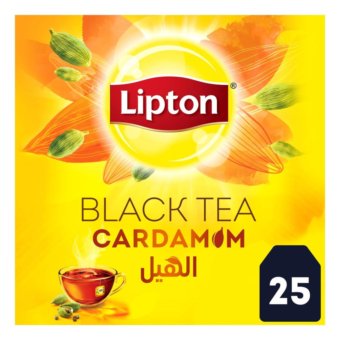 ليبتون شاي أسود بنكهة الهيل 25 كيس شاي