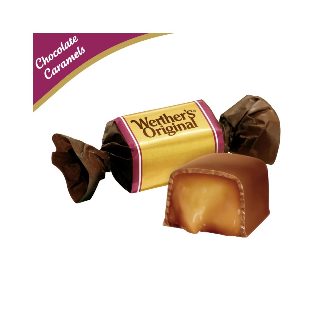 Storck Werther&#39;s Original Soft Chocolate Caramel Toffees, 100g