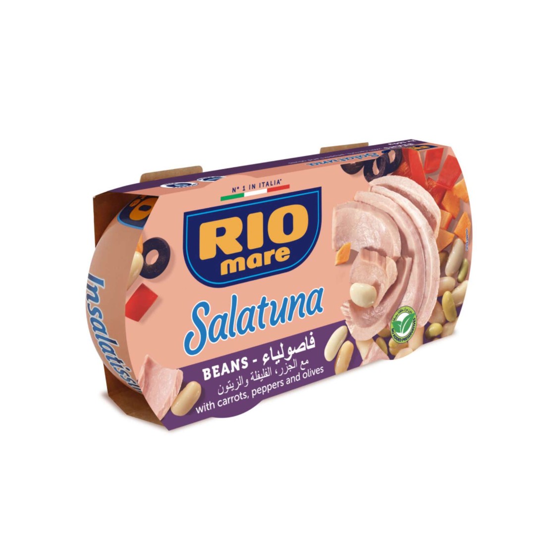Rio Mare Salatuna Beans with Carrots Peppers and Olives, 160g Pack of 2