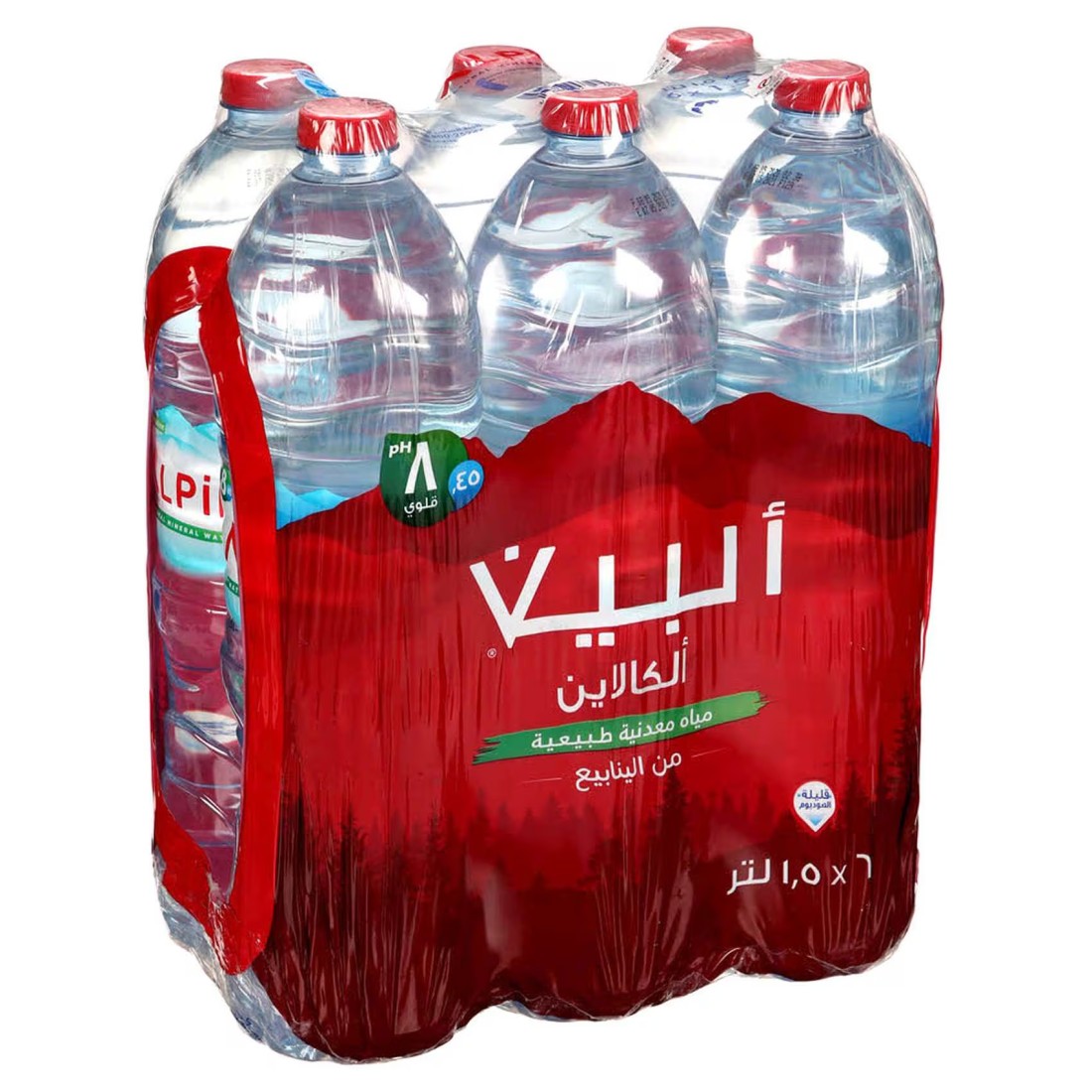 ألبين مياه معدنية طبيعية قلوية 1.5 لتر، حزمة من 6
