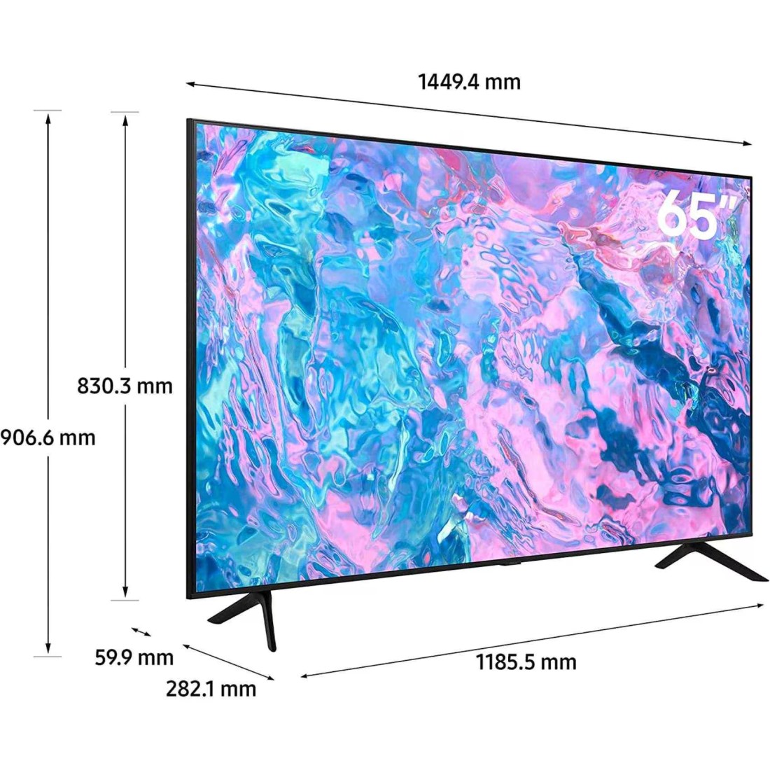 Samsung Smart TV, Crystal UHD, CU7000C, 65 Inch, Black, 2023, Crystal Processor 4K, Smart Hub, Object Tracking Sound Lite, UA65CU7000UXZN