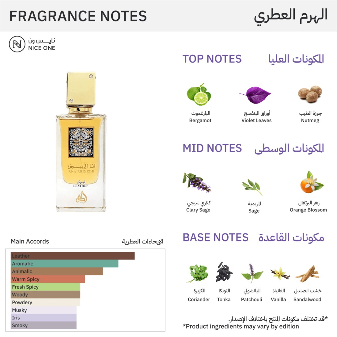 Lattafa Anna Abiyedh Leather For Men - Eau De Parfum
